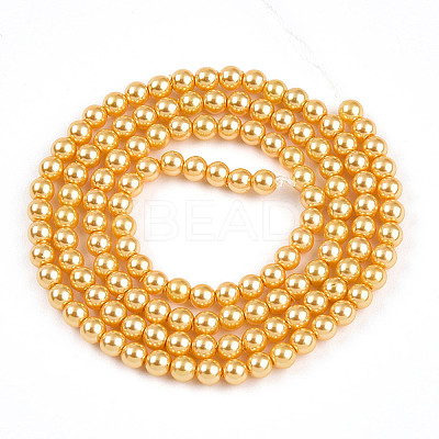 Baking Paint Pearlized Glass Pearl Bead Strands HY-N002-3mm-A08-1