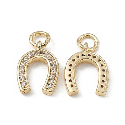 Brass Micro Pave Cubic Zirconia Charms KK-E068-VB278-1