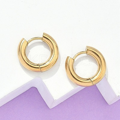 Ion Plating(IP) 304 Stainless Steel Hoop Earrings X-EJEW-F111-14mm-G-1