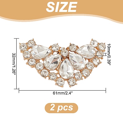 4Pcs 2 Colors Detachable Alloy Rhinestone Shoe Buckle Clips FIND-AR0005-05-1