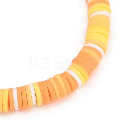 4Pcs 4 Colors Handmade Polymer Clay Heishi & Shell Pearl Beaded Stretch Bracelets for Women BJEW-JB12273-1