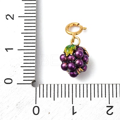925 Sterling Silver Pave Cubic Zirconia & Enamel Pendant Decorations STER-G050-01G-1