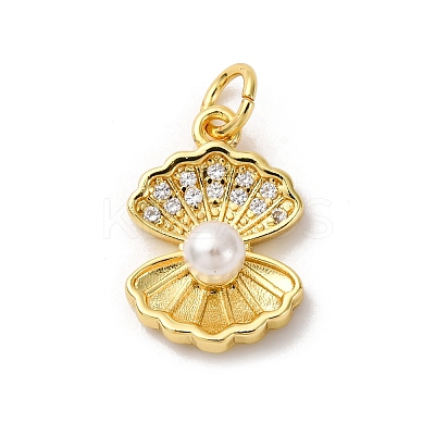 Brass Micro Pave Cubic Zirconia Pendants X-KK-I276-08G-1