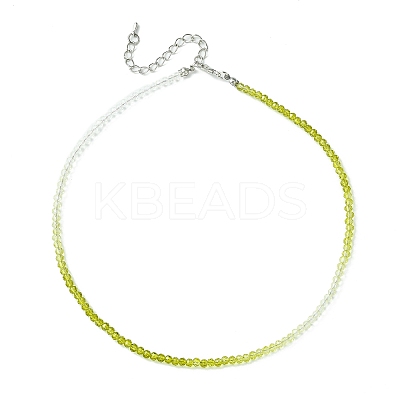 Faceted Rondelle Glass Beaded Necklace for Women NJEW-M208-01B-1