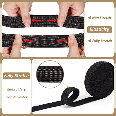 5 Yards Embroidery Flat Polyester Elastic Cord/Band OCOR-WH0016-10D-1