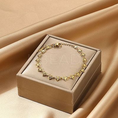 304 Stainless Steel Link Chain Bracelets for Women BJEW-P372-02B-G-1