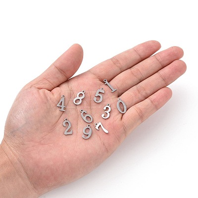10Pcs 201 Stainless Steel Pendants STAS-R108-1-1