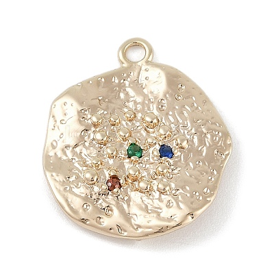 Brass Micro Pave Cubic Zirconia Pendants KK-Z075-14G-1