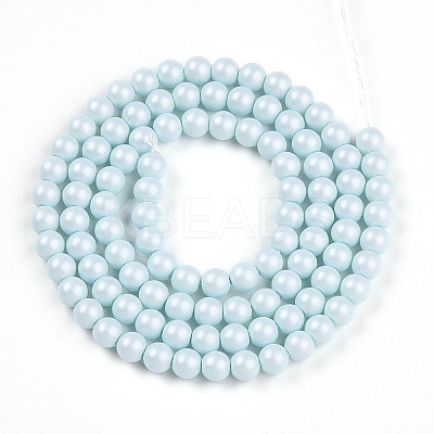 Baking Paint Pearlized Glass Pearl Bead Strands HY-N002-4mm-B01-1