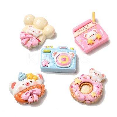 Donut/Bear/Milk Opaque Resin Decoden Cabochons CRES-B019-10-1