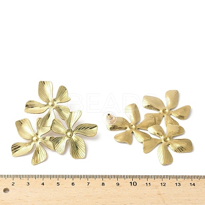304 Stainless Steel Flower Stud Earrings EJEW-V006-04G-1