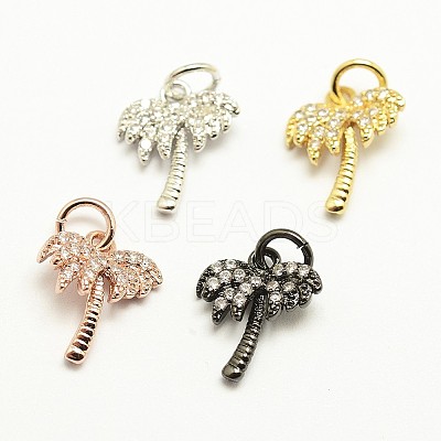 Brass Micro Pave Grade AAA Cubic Zirconia Charms KK-P057-06-NR-1