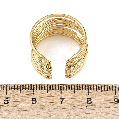 304 Stainless Steel Open Cuff for Women RJEW-K306-01G-1
