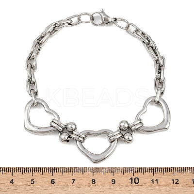 201 Stainless Steel Cable Chain Bracelets for Women BJEW-B143-14P-1