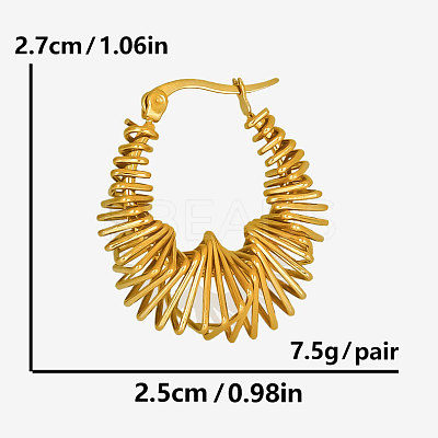 304 Stainless Steel Irregular Twist Hoop Earrings KB0349-2-1