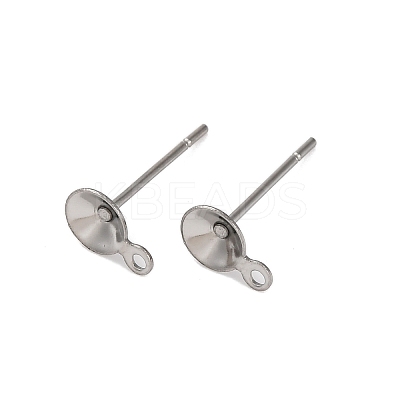 Anti-Tarnish 304 Stainless Steel Stud Earring Findings STAS-S151-01P-A-1