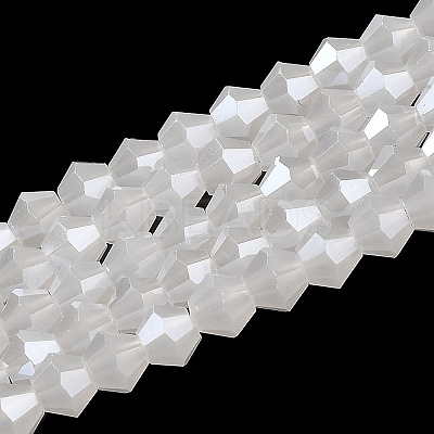 Imitation Jade Electroplate Glass Beads Strands EGLA-F029-J4mm-A06-1