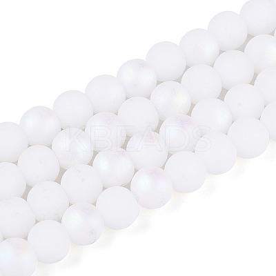 Frosted Opaque Glass Beads Strands LS-GLAA-T032-P6mm-MBB02-1