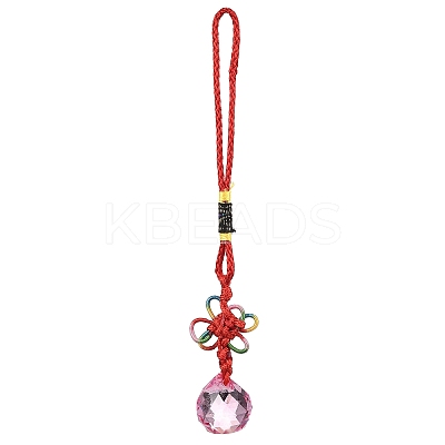Glass Round Ball Hanging Ornaments HJEW-Z006-01C-1