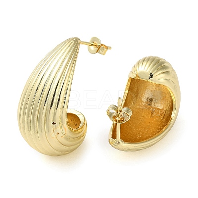 Teardrop Brass Stud Earrings for Women EJEW-A034-04G-1
