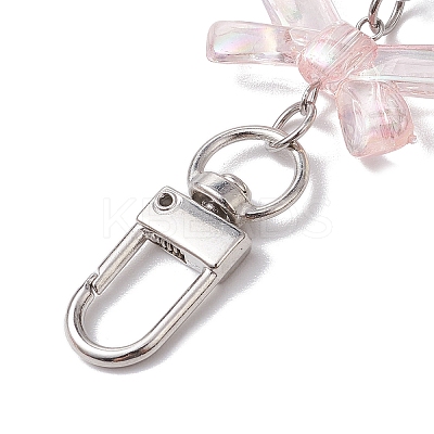 Acrylic Bowknot & Bear Pendant Decorations HJEW-JM02547-1