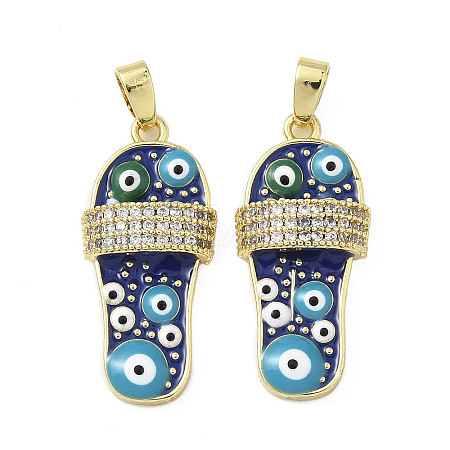 Brass Micro Pave Cubic Zirconia Pendants KK-H076-12G-1