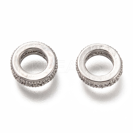 Brass Micro Pave Clear Cubic Zirconia Charms ZIRC-B002-41-01P-1