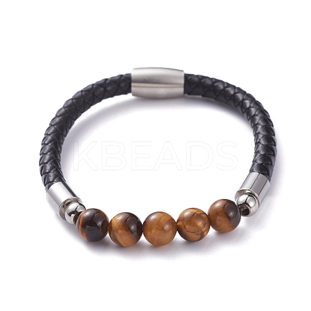 Unisex Leather Cord Bracelets BJEW-JB04852-02-1
