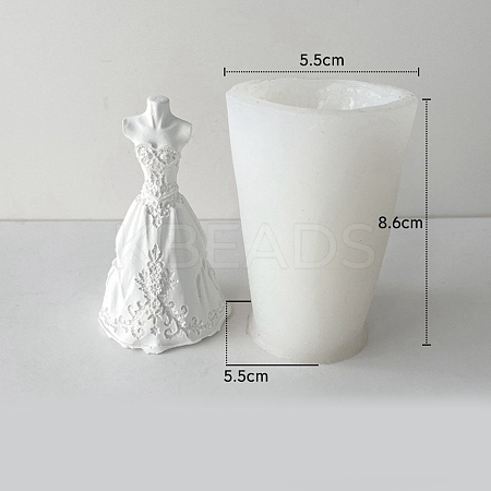 3D Wedding Dress DIY Silicone Candle Molds PW-WG63318-01-1