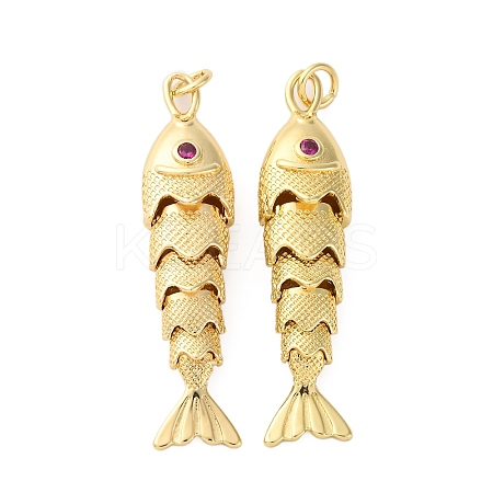 Rack Plating Brass Micro Pave Cubic Zirconia Pendants KK-M309-38D-G-1
