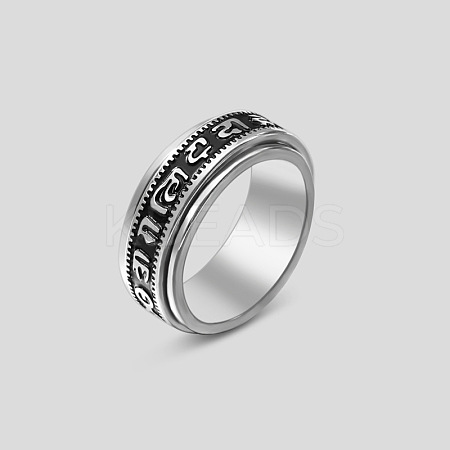Rotatable 304 Stainless Steel Finger Rings FS-WGF1F3F-20-1