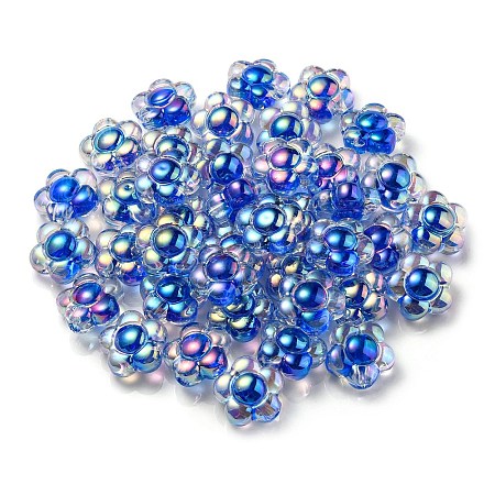 UV Plating Rainbow Iridescent Transparent Acrylic Beads OACR-C007-11D-1