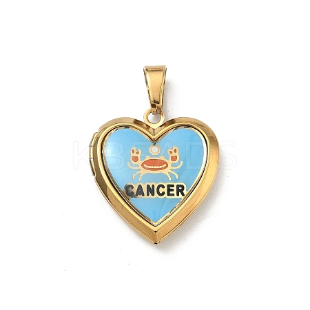 304 Stainless Steel Locket Pendants STAS-H255-02G-03-1
