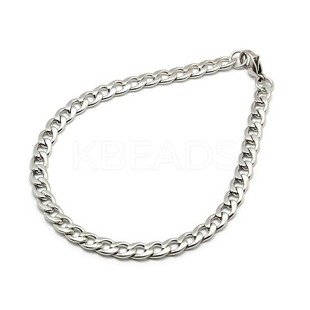 Tarnish Resistant 304 Stainless Steel Curb Chain/Twisted Chain Bracelet Making LS-STAS-A028-B122P-1