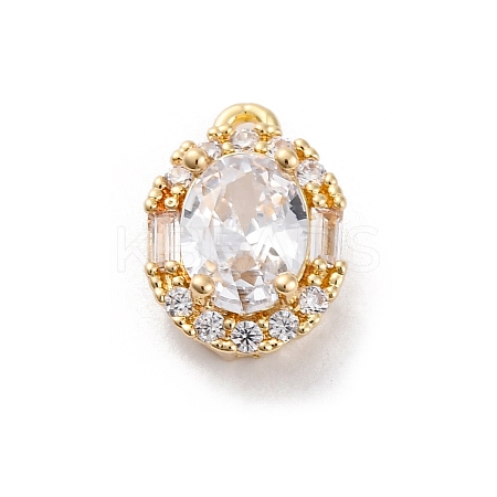 Brass Micro Pave Clear Cubic Zirconia Pendants KK-Z084-09G-01-1