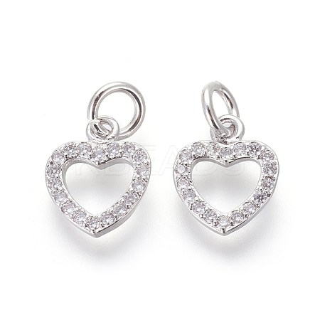 Brass Micro Pave Cubic Zirconia Charms ZIRC-J021-03P-RS-1