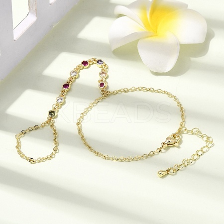 Brass Micro Pave Cubic Zirconia Mittens Bracelets BJEW-C156-01G-01-1