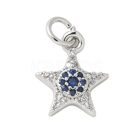 Brass Micro Pave Cubic Zirconia Charms KK-U056-41P-1
