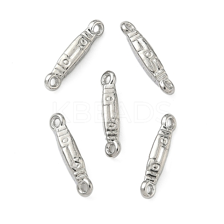 304 Stainless Steel Textured Rectangle Links Connector Charms STAS-D211-01A-P-1