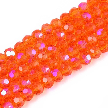 Electroplate Transparent Glass Beads Strands EGLA-A035-T4mm-L05-A-1