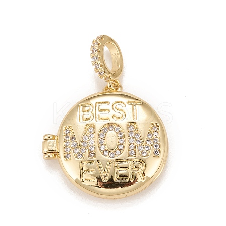 Mother's Day Brass Micro Pave Cubic Zirconia Locket Pendants LS-KK-A161-45G-1