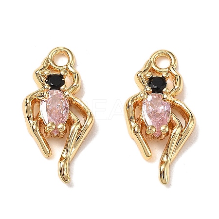 Brass Micro Pave Cubic Zirconia Pendants KK-A259-34G-1