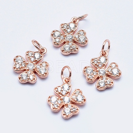 Brass Micro Pave Cubic Zirconia Charms RB-I078-65RG-NR-1