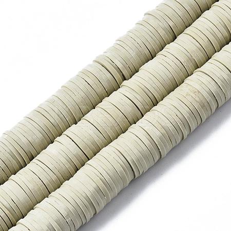 Flat Round Handmade Polymer Clay Beads CLAY-R067-12mm-02-1