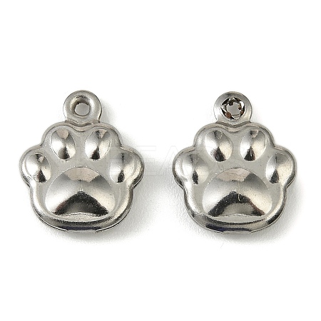 304 Stainless Steel Charms. Paw Print Charm STAS-A190-07P-1