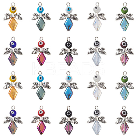 20Pcs 10 Color Evil Eye Lampwork Pendants FIND-CJ0001-69-1