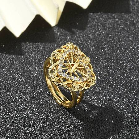 Clear Cubic Zirconia Finger Rings RJEW-G337-02G-04-1