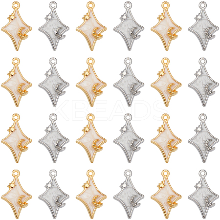 32Pcs 2 Colors Alloy Enamel Pendants ENAM-SC0005-63-1