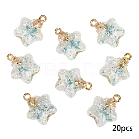20Pcs Luminous Glass Pendants FIND-YW0009-11F-1