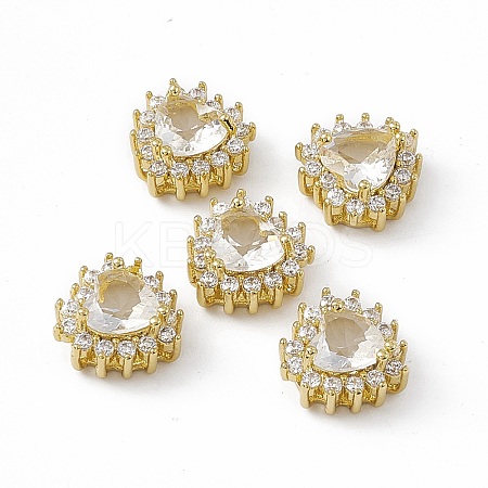 Rack Plating Brass Micro Pave Cubic Zirconia Beads KK-C007-12G-07-1